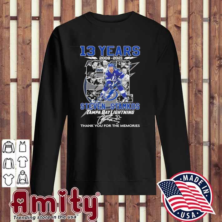 13 Years 2008 2021 The Steven Stamkos Tampa Bay Lightning Signature Thank  You For The Memories Shirt, hoodie, sweater, long sleeve and tank top