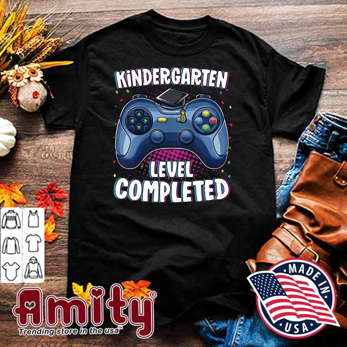 Kids Kindergarten Graduation Level Completed Gamer Graduation Shirt Hoodie Sweater Long Sleeve And Tank Top