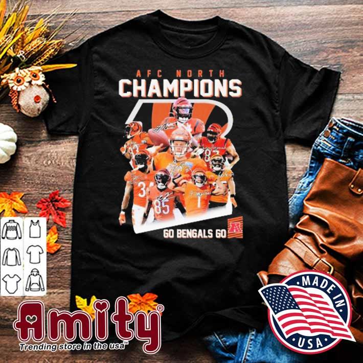 Cincinnati Bengals Go Bengals Go AFC North Champions 2022 Signatures Shirt,  hoodie, sweater, long sleeve and tank top