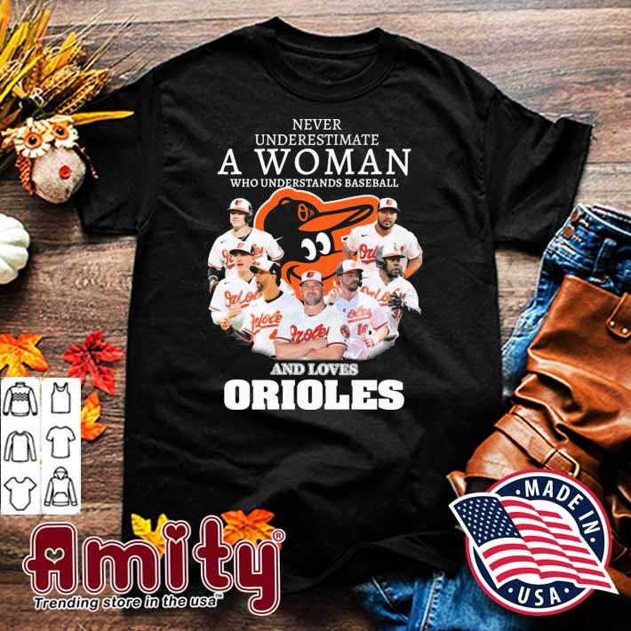 Never Underestimate A Woman Who Understands Baseball And Loves Baltimore Orioles  shirt, hoodie, sweater, long sleeve and tank top