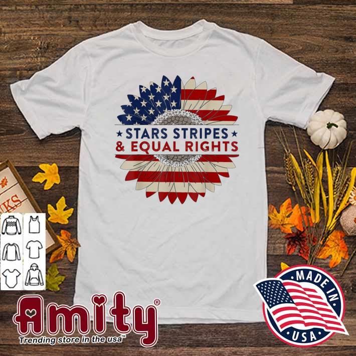 Vintage Sunflower American Flag Stars Stripes Equal Rights Shirt
