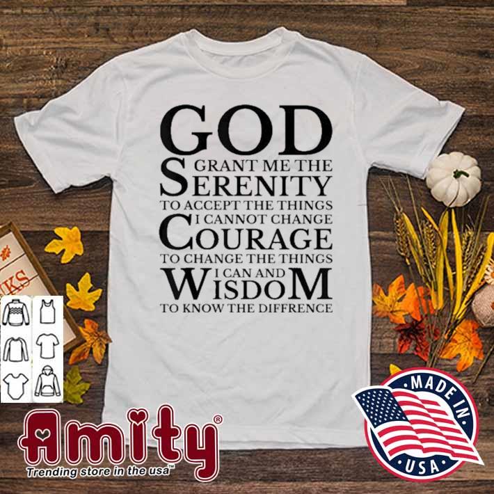 Serenity Prayer AA NA Sober Recovery Shirt