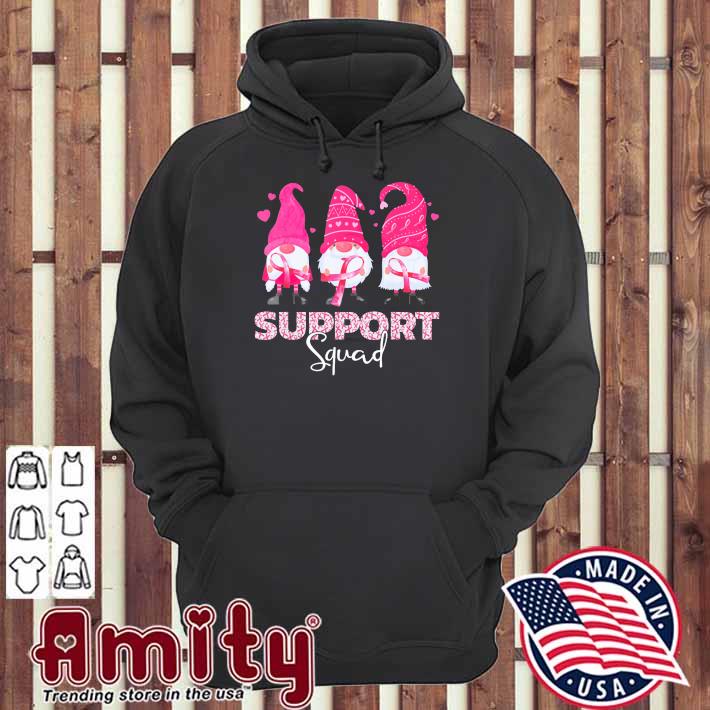 Cute Pink Gnomies Support Squad Breast Cancer Awareness Shirt hoodie