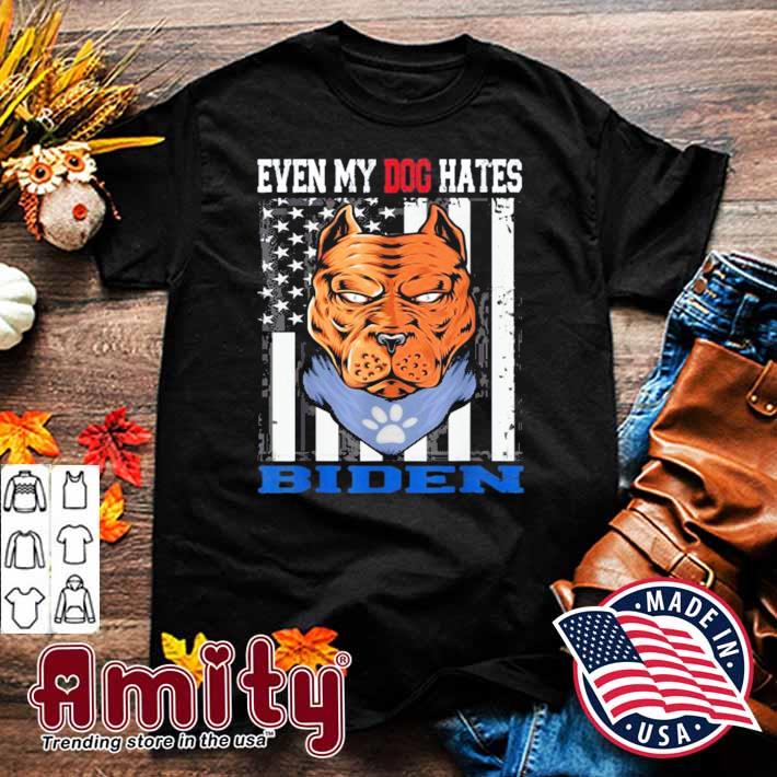 Even My Dog Hates Biden USA Flag With Doberman Dog Shirt