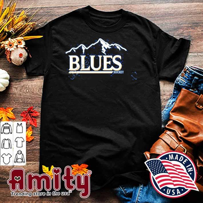Blues hockey mountain t-shirt
