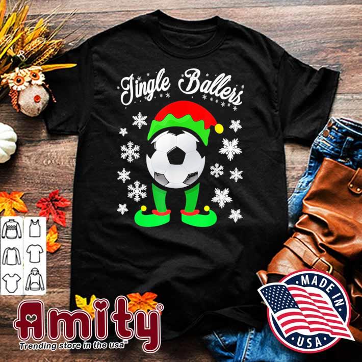 Jingle ballers Christmas soccer Football elf t-shirt