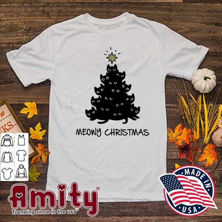 Meowy Christmas tree t-shirt