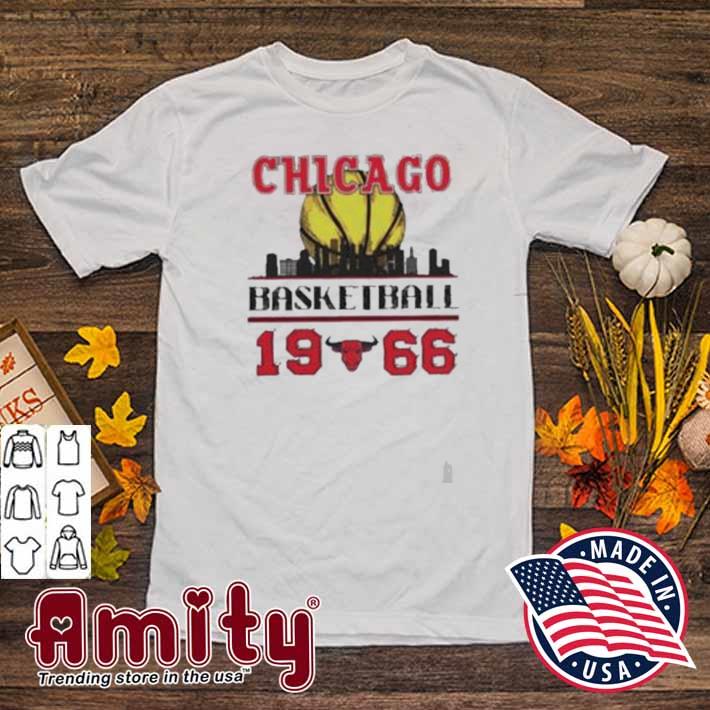 Chicago bulls basketball 1966 skyline t-shirt
