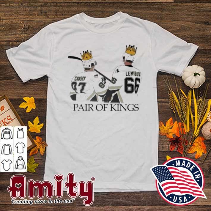 Pair of kings Pittsburgh penguins hockey Crosby Lemieux t-shirt