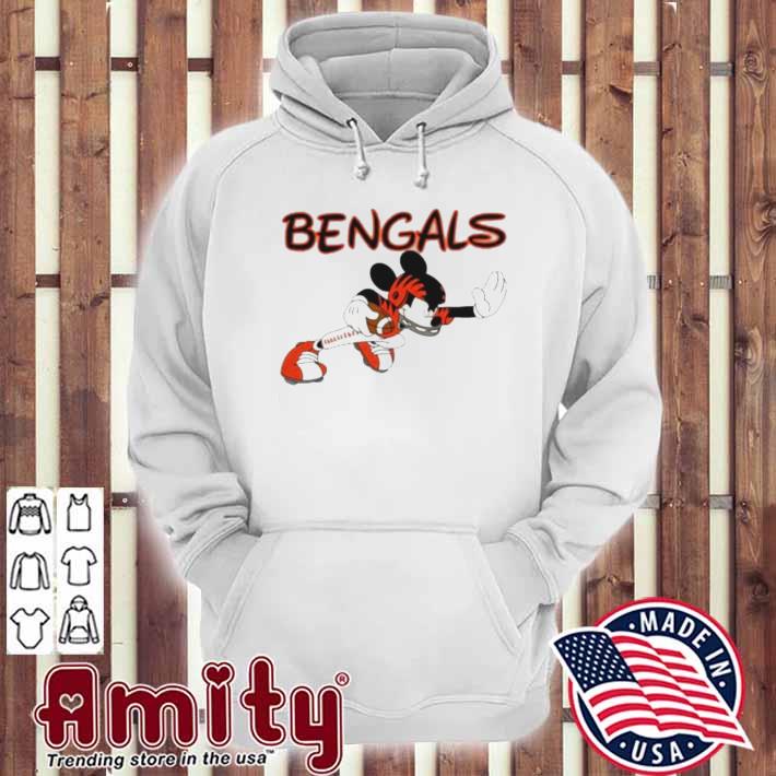 Cincinnati Bengals Mickey Custom Name Short Sleeve Button Up