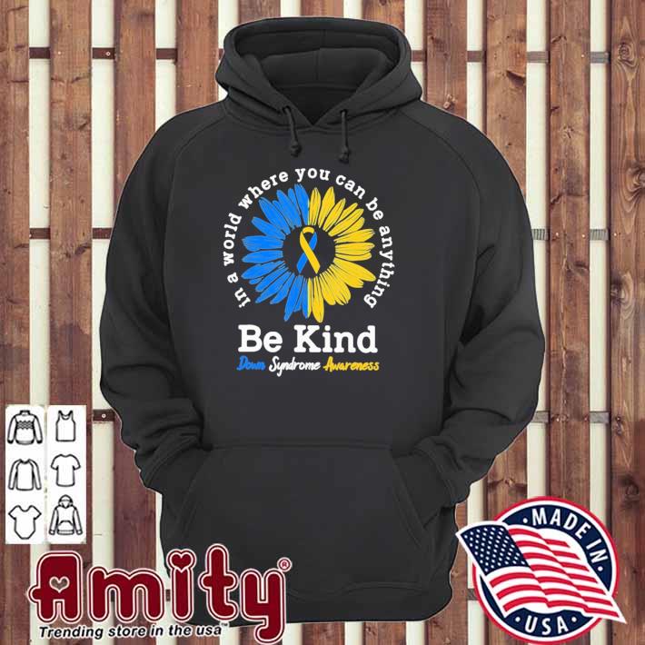 In A World Where You Can Be Anything Be Kind Down Syndrome Awareness Shirt hoodie