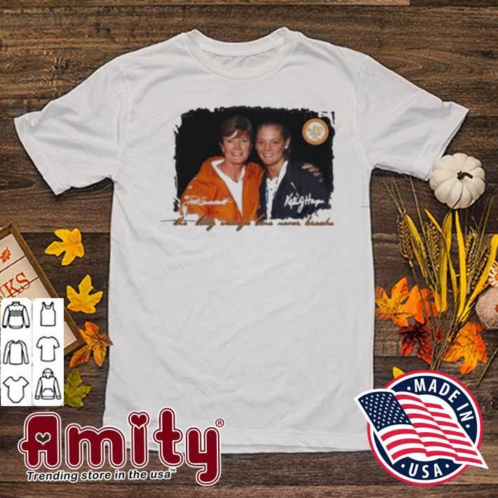 Pat Summitt and Kelly Harper the long orange line never breaks t-shirt