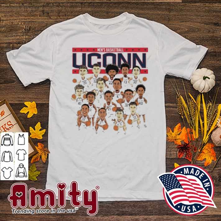 Uconn ncaa men's basketball team caricature t t-shirt