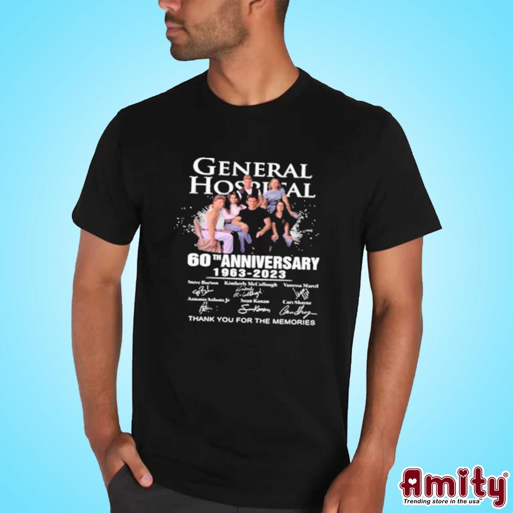 General hospital 60th anniversary 1963 2023 thank you for the memories all signatures t-shirt