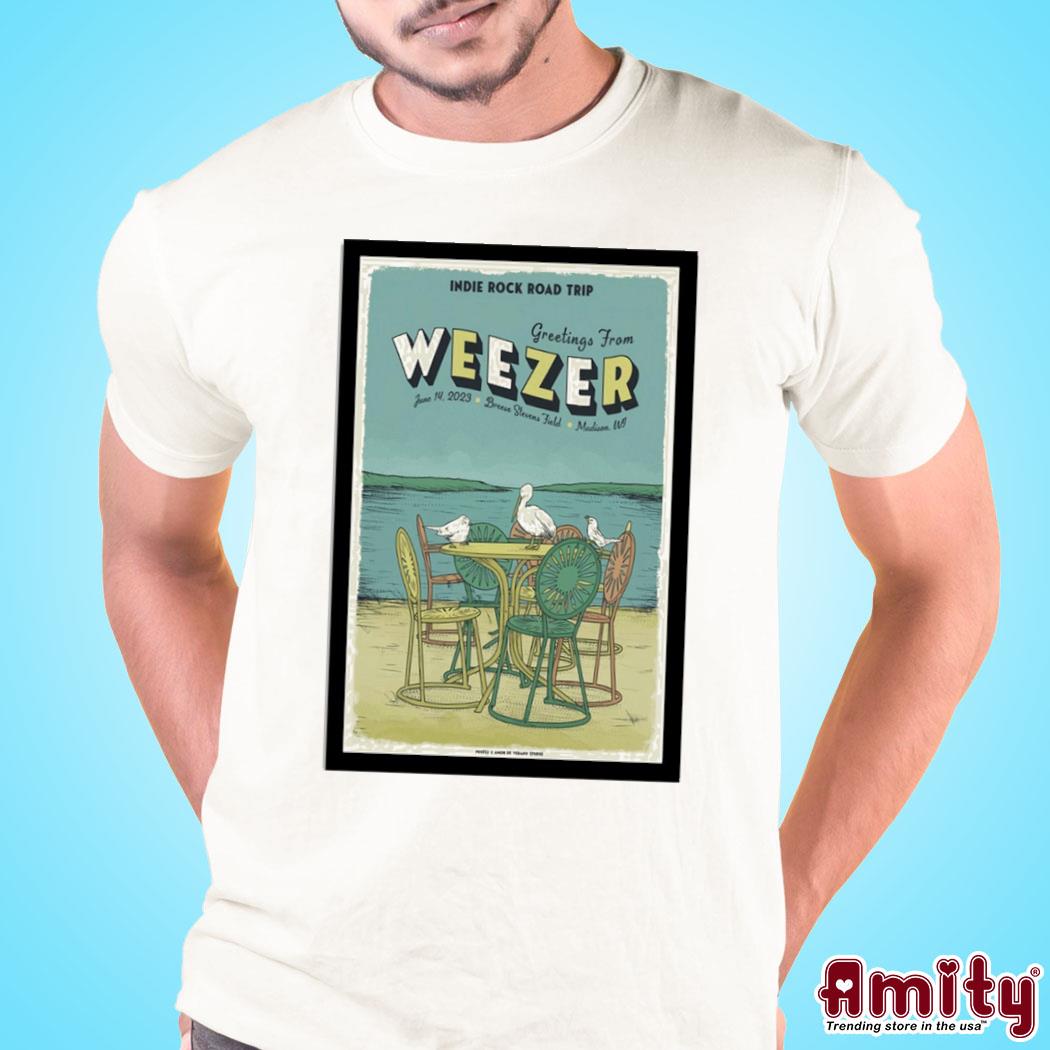 Poster weezer madison WI breese stevens field june 14 2023 poster t-shirt