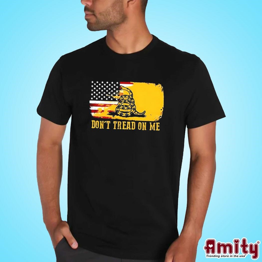 Awesome Black Don’T Tread On Me Patriotic Gadsden Flag logo design T-shirt