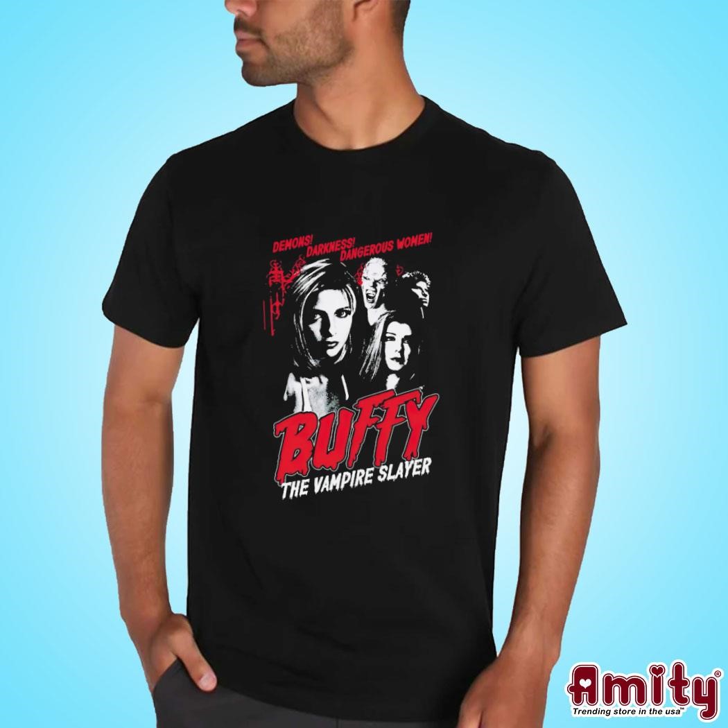 Awesome Buffy the vampire slayer horror movie demons darkness dangerous woman photo design t-shirt