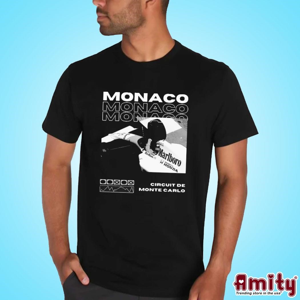 Awesome Chanel F1 Vintage Monaco Ayrton Senna Mclaren Marlboro photo design T-shirt