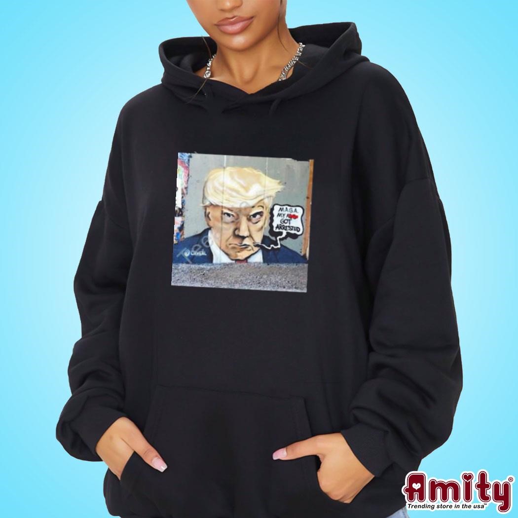 Awesome Donald Trump's mugshot maga my as got arrested art design hoodie.jpg
