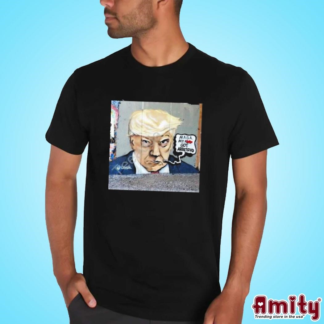 Awesome Donald Trump's mugshot maga my as got arrested art design t-shirt