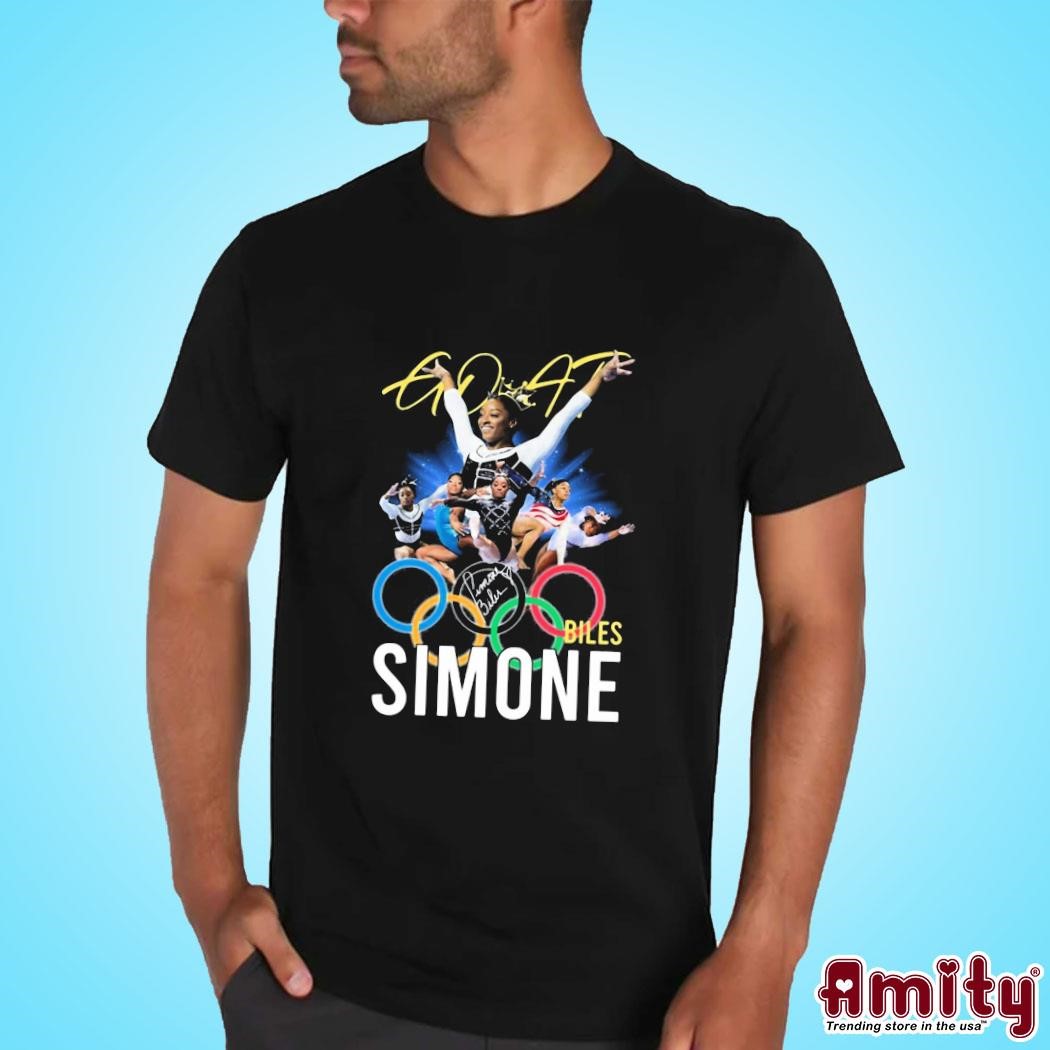 Awesome GOAT Simone Biles Signature photo design T-shirt