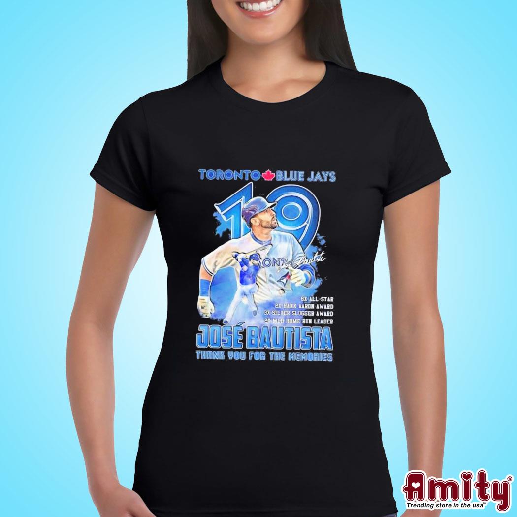 DNV awesome Toronto Blue Jays Jose Bautista Thank You For The Memories  Signature art design T-shirt, hoodie, sweater, long sleeve and tank top