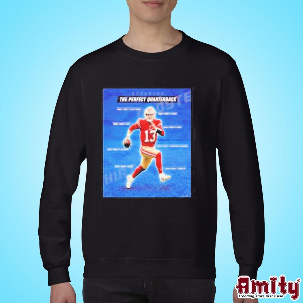 Official trending funny building the perfect quarterback trey lance shirt,  hoodie, sweater, long sleeve and tank top