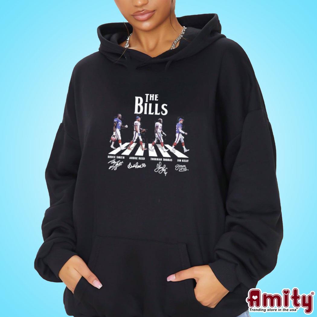 The Buffalo Bills Bruce Smith Andre Reed Thurman Thomas Jim Kelly  signatures photo design t-shirt, hoodie, sweater, long sleeve and tank top