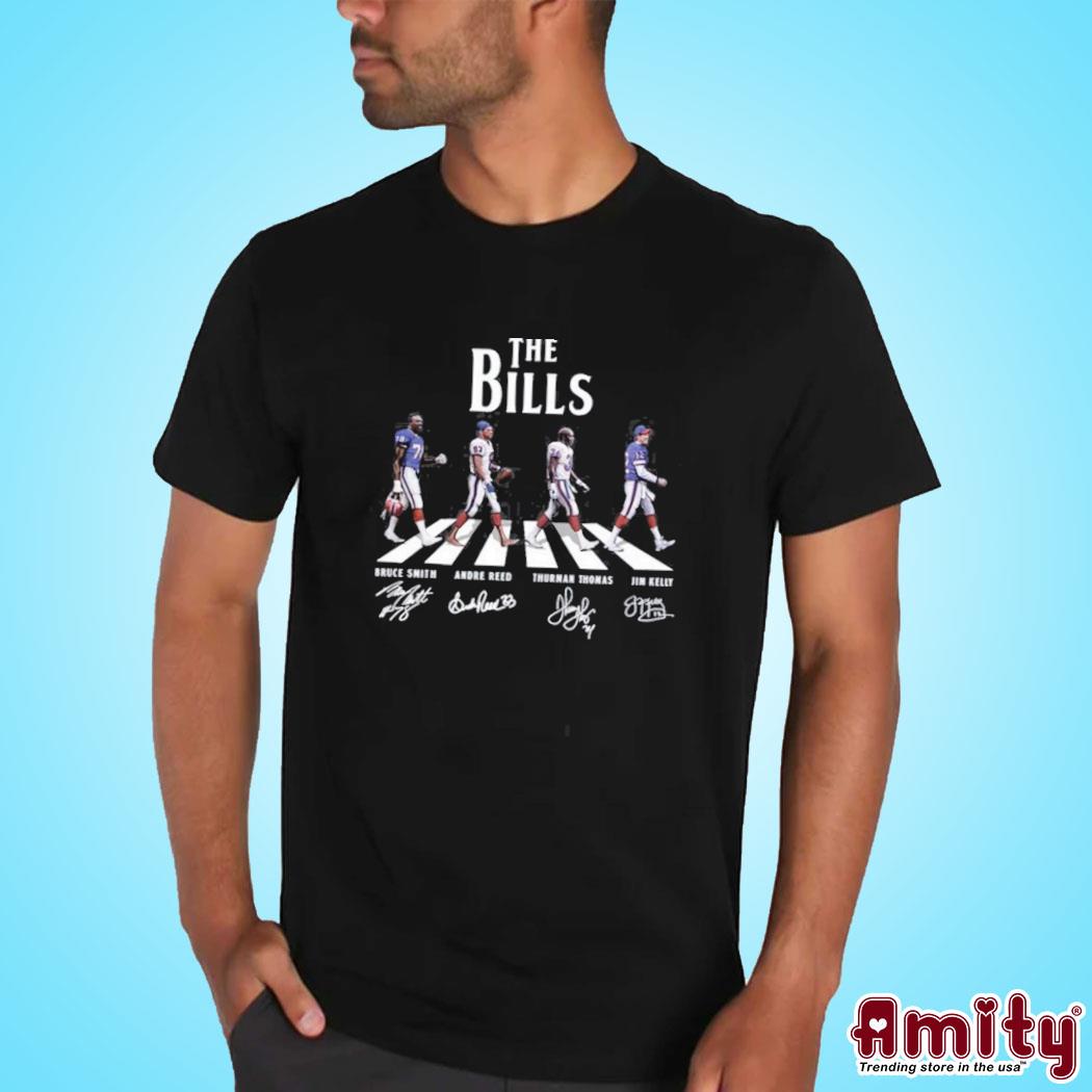 The Bills Bruce Smith Andre Reed Thurman Thomas Jim Kelly T Shirt Black A5  (2021 UPDATED)