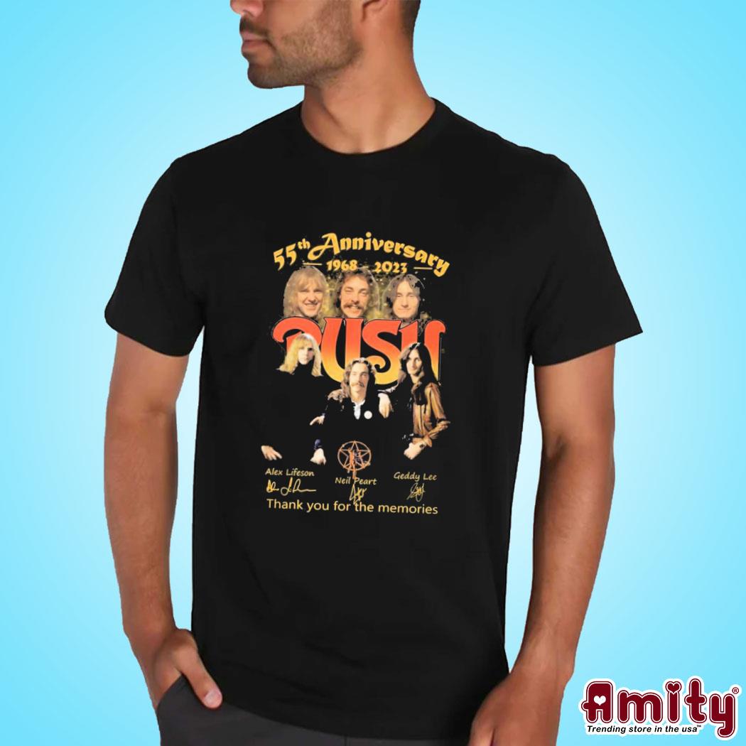 55th Anniversary 1968 2023 Thank You For The Memories Alex Lifeson Neil Pesignatures T-shirt