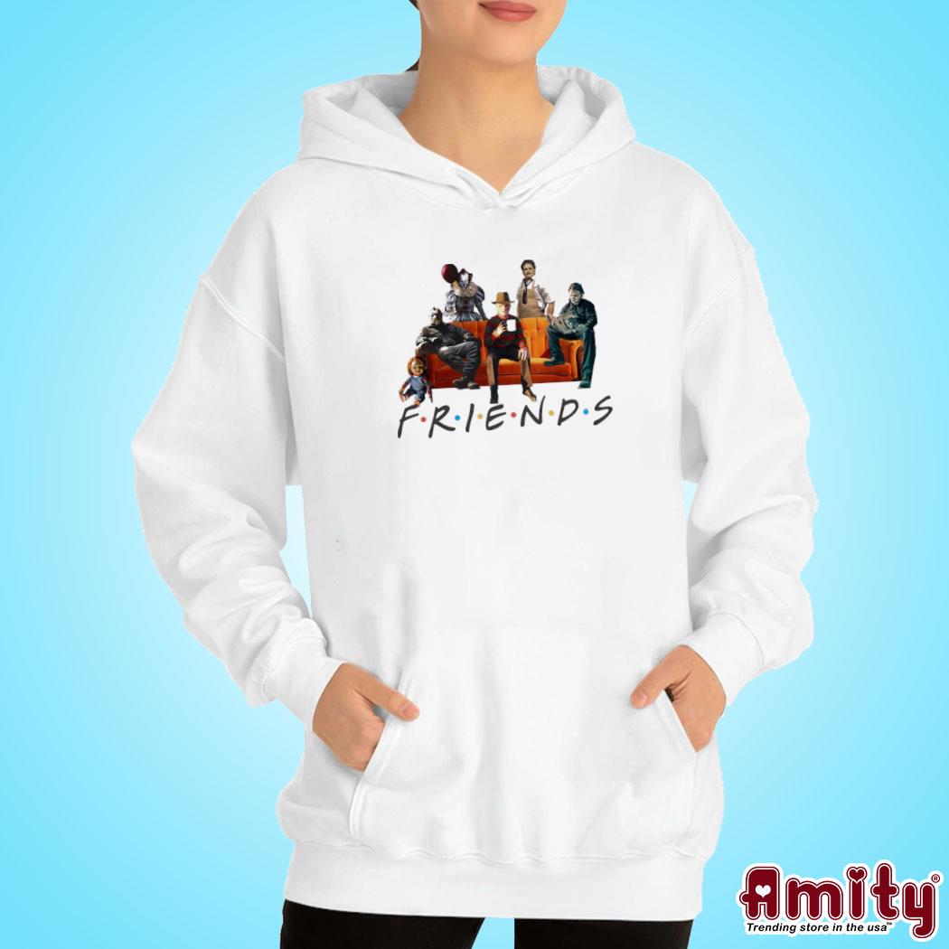 Awesome halloween friends crew gathering on a spooky orange couch pullover art design t-s hoodie