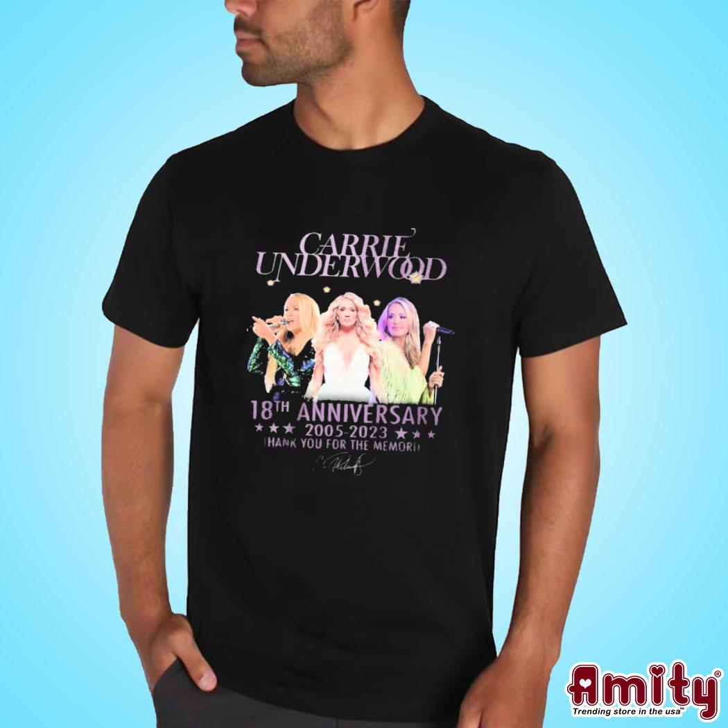 Carrie Underwood 18th Anniversary 2005 2023 Thank You For The Memories Signature T-shirt