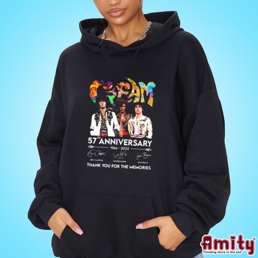 Cream Band 57th Anniversary 1966 2023 Thank You For The Memories Signatures T-s hoodie