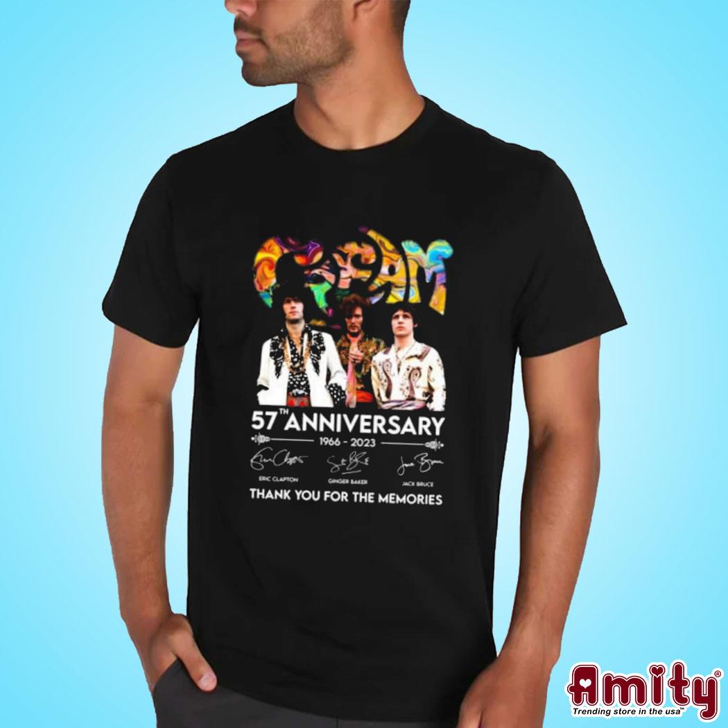 Cream Band 57th Anniversary 1966 2023 Thank You For The Memories Signatures T-shirt