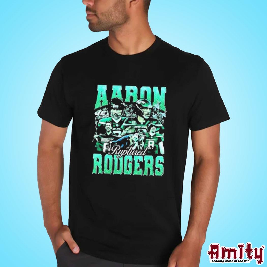 Official Aaron ruptured Rodgers New York jets art design t-shirt