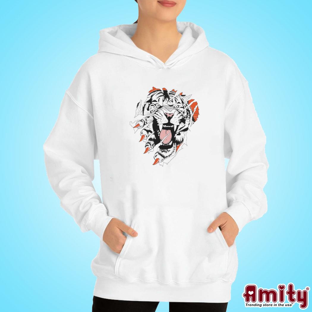 Official Barstool sports store cin roar tiger art design t-s hoodie