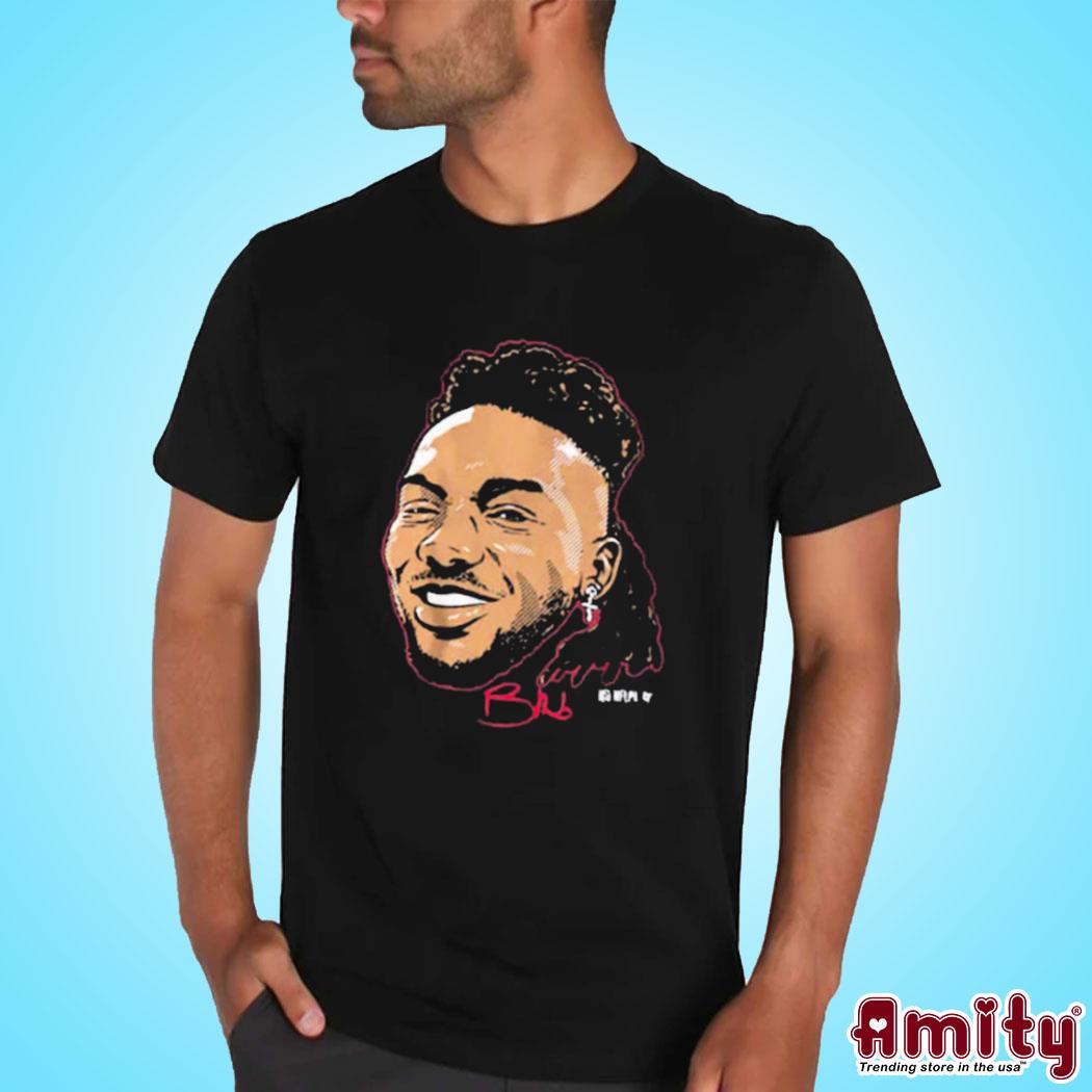 Official Bijan Robinson swag head signature art design t-shirt