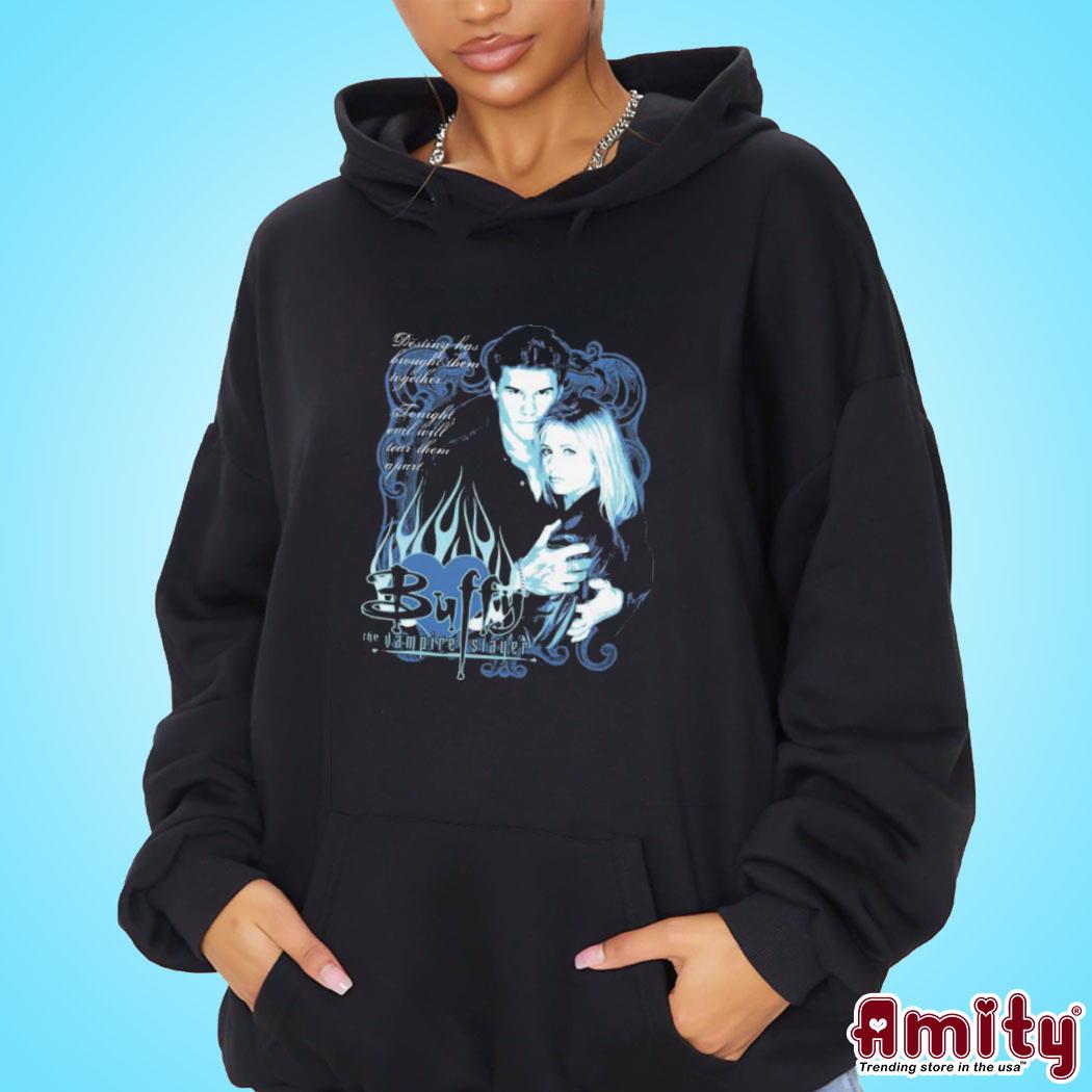 Official Buffy and angel desting has brought them together tonight evil will tear them apart photo design t-s hoodie