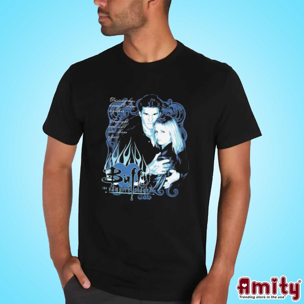 Official Buffy and angel desting has brought them together tonight evil will tear them apart photo design t-shirt