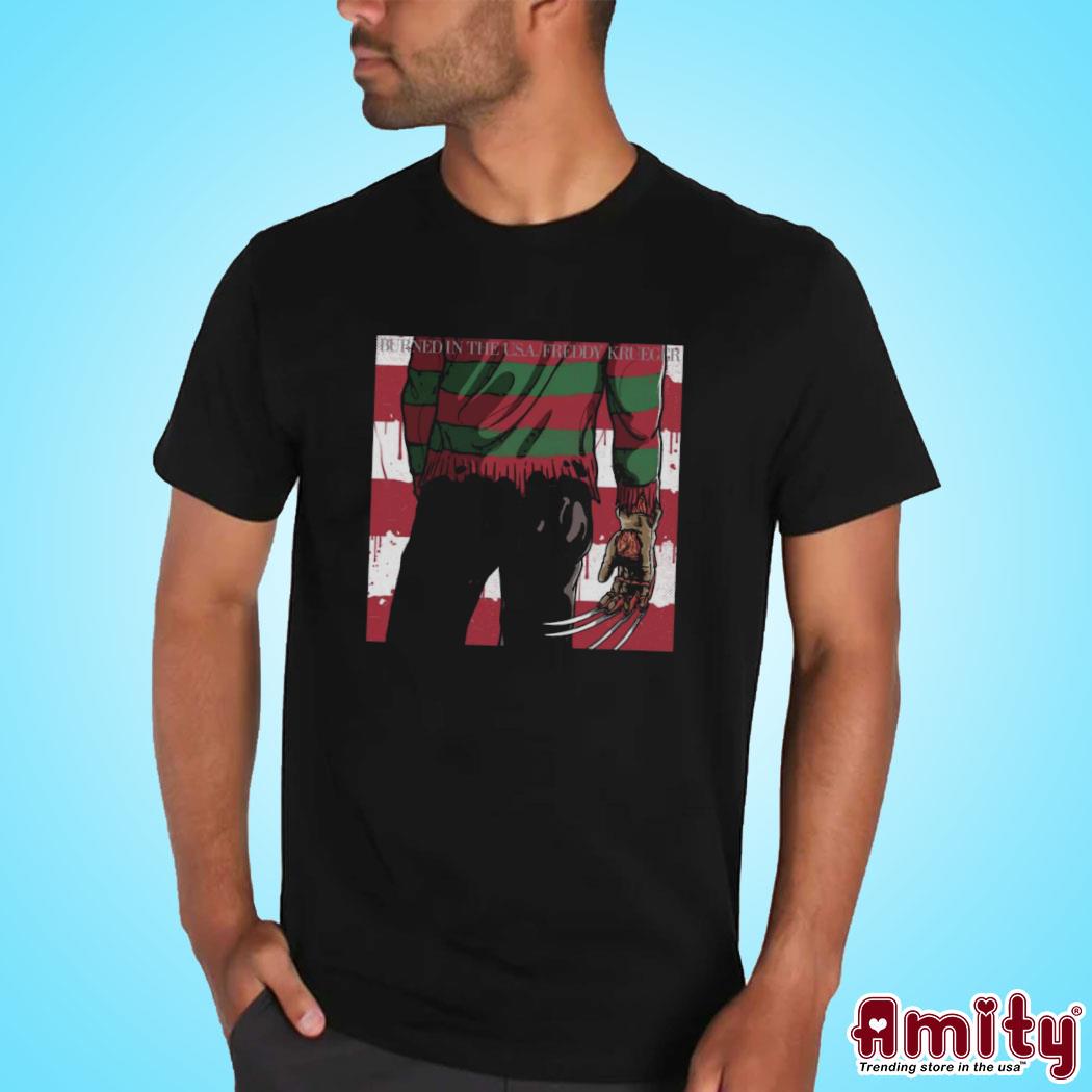 Official Burned in the usa Freddy Krueger art design t-shirt