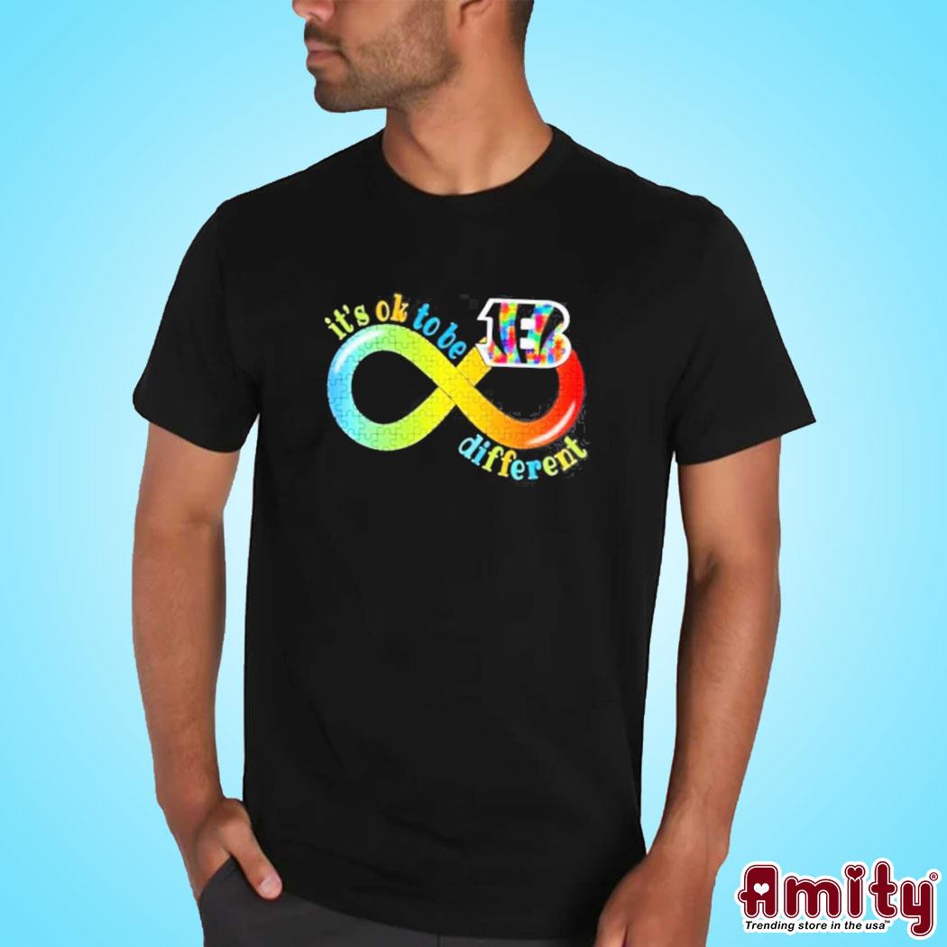 Official cincinnati Bengals It’S Ok To Be Different Autism Infinity Shirt