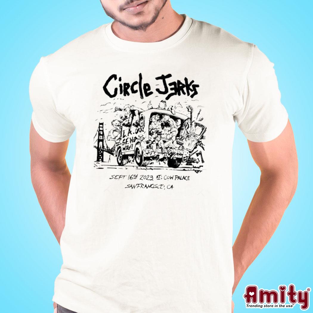 Official Circle jerks sept 16th 2023 at cow palace San Francisco art design t-shirt