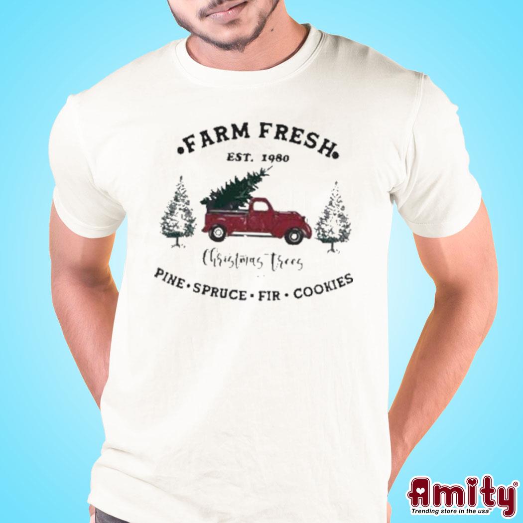 Official Farm fresh pine spruce fir cookies Christmas trees art design t-shirt