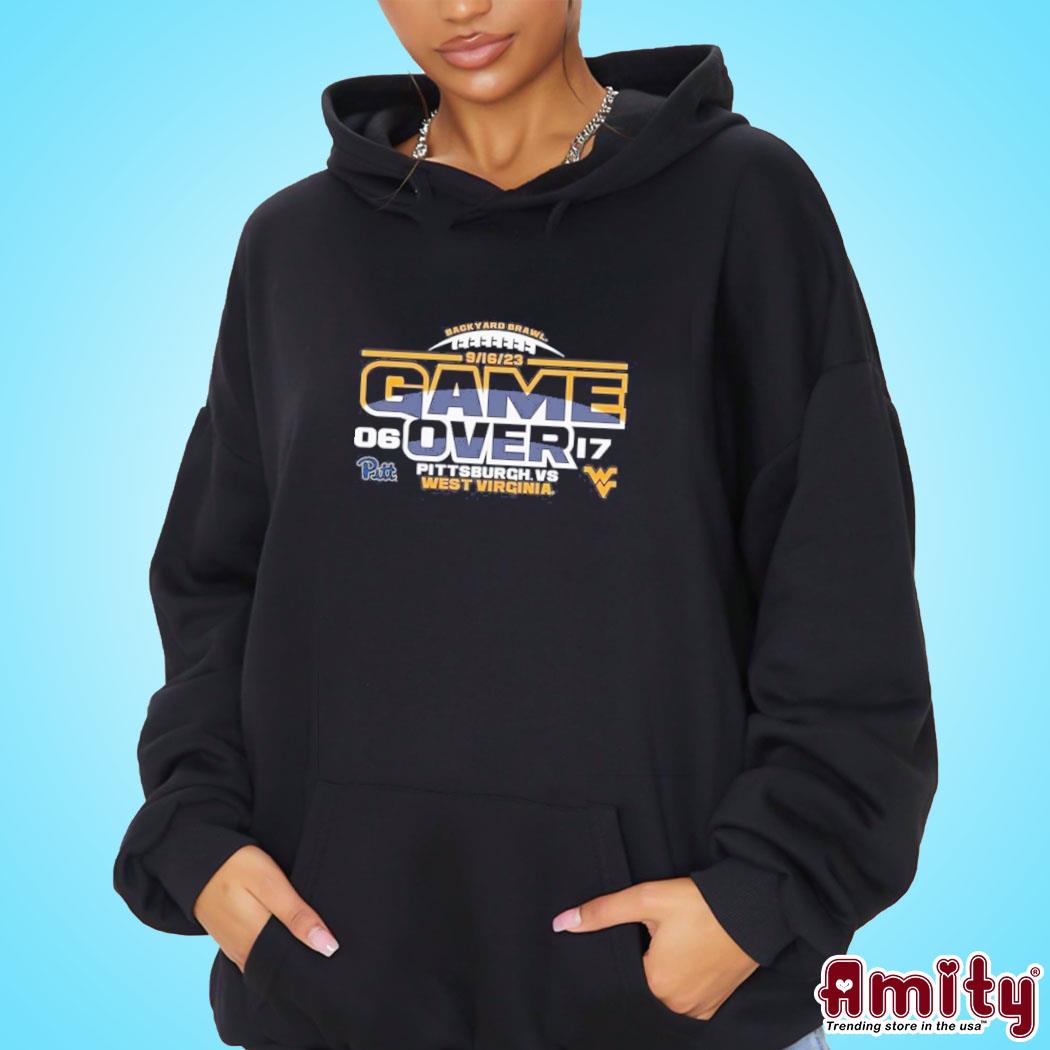 Official game Over Score 2023 Backyard Brawl West Virginia Mountaineers vs. Pitt Panthers Shirt hoodie