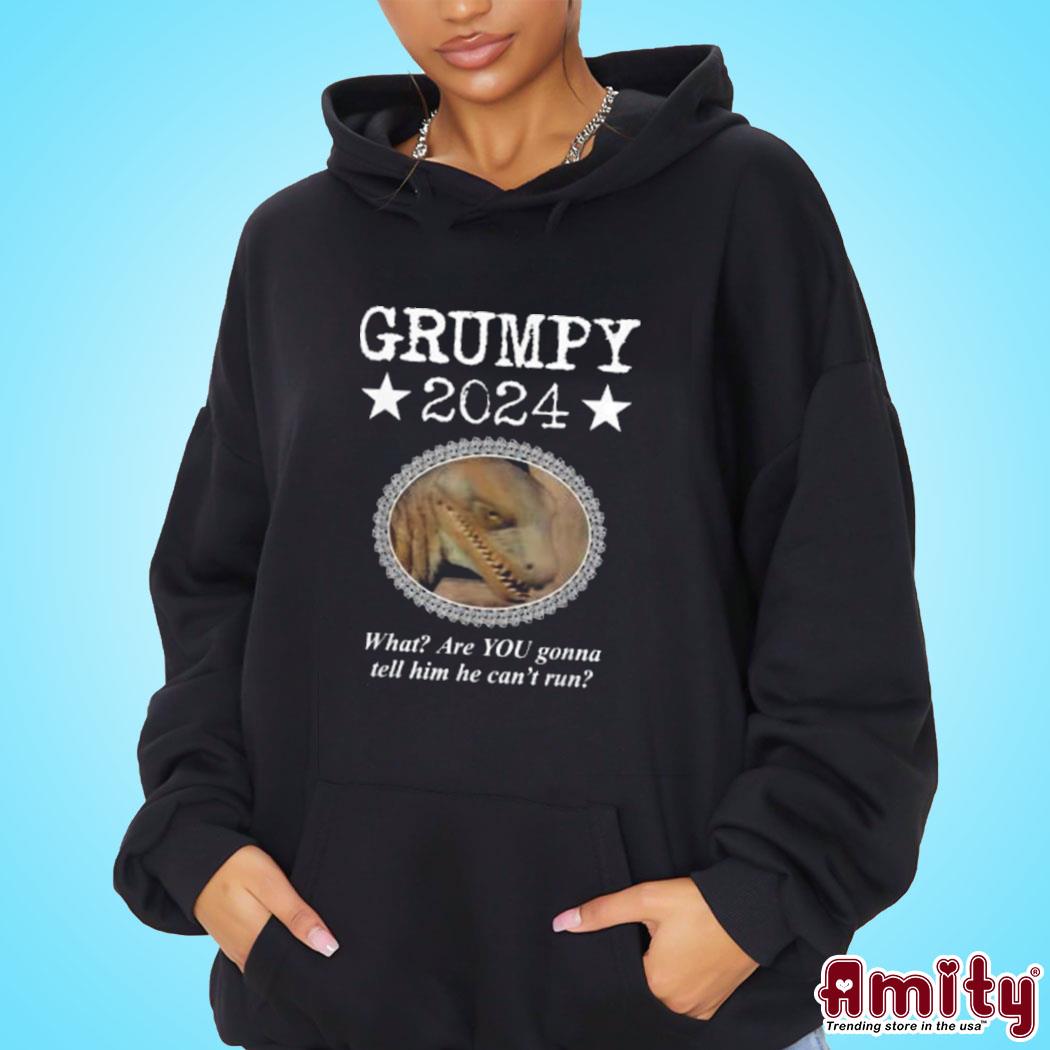 Official Grumpy 2024 what are you gonna tell him he can't run art design t-s hoodie