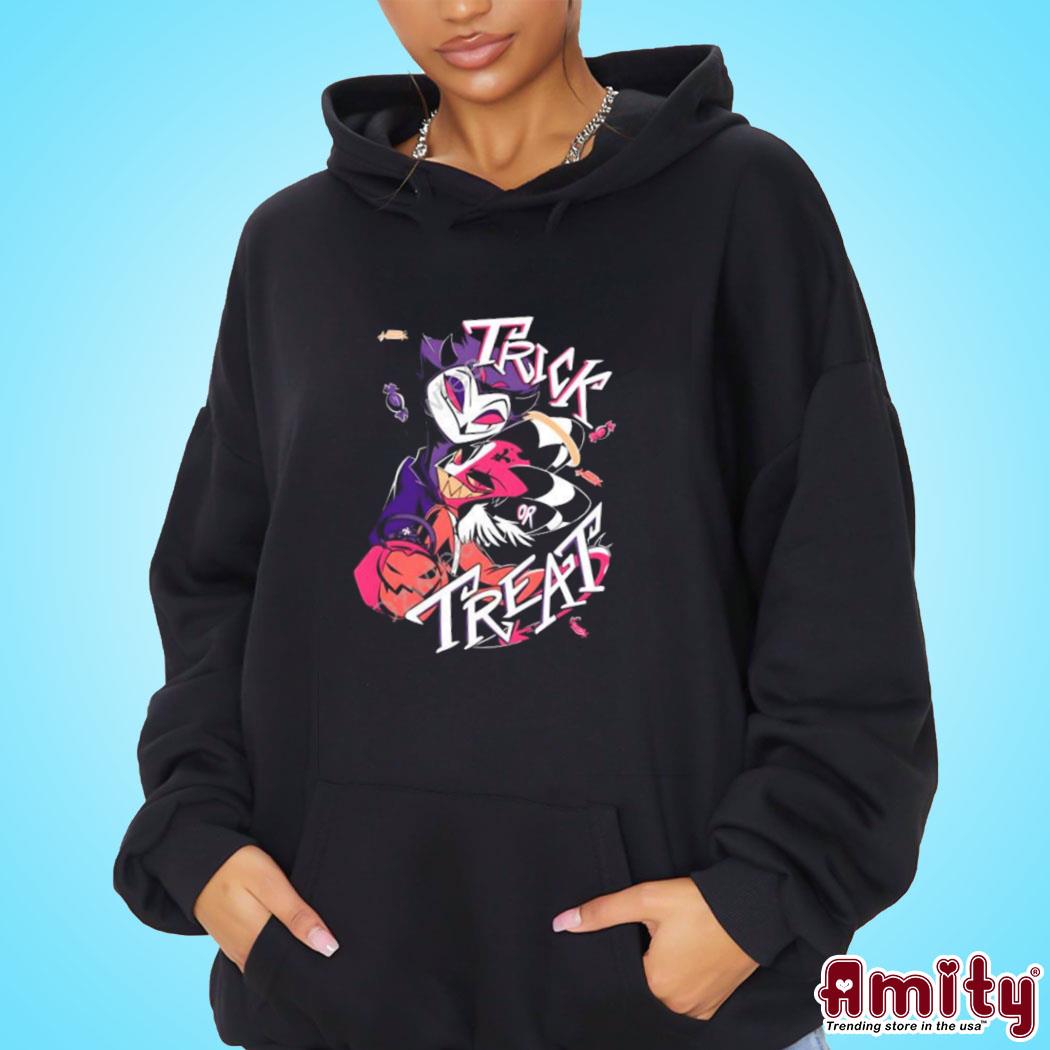 Official Hazbin hotel merch stolas + blitz trick or treat art design t-s hoodie