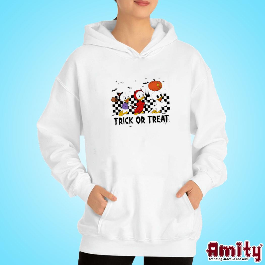 Official Huey dewey louie halloween trick or treat art design t-s hoodie