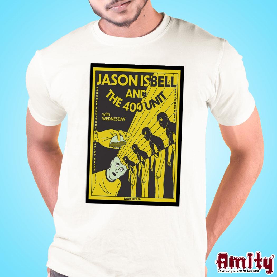 Official Jason isbell and the 400 unit Iowa city IA 09 08 23 tour art poster design t-shirt