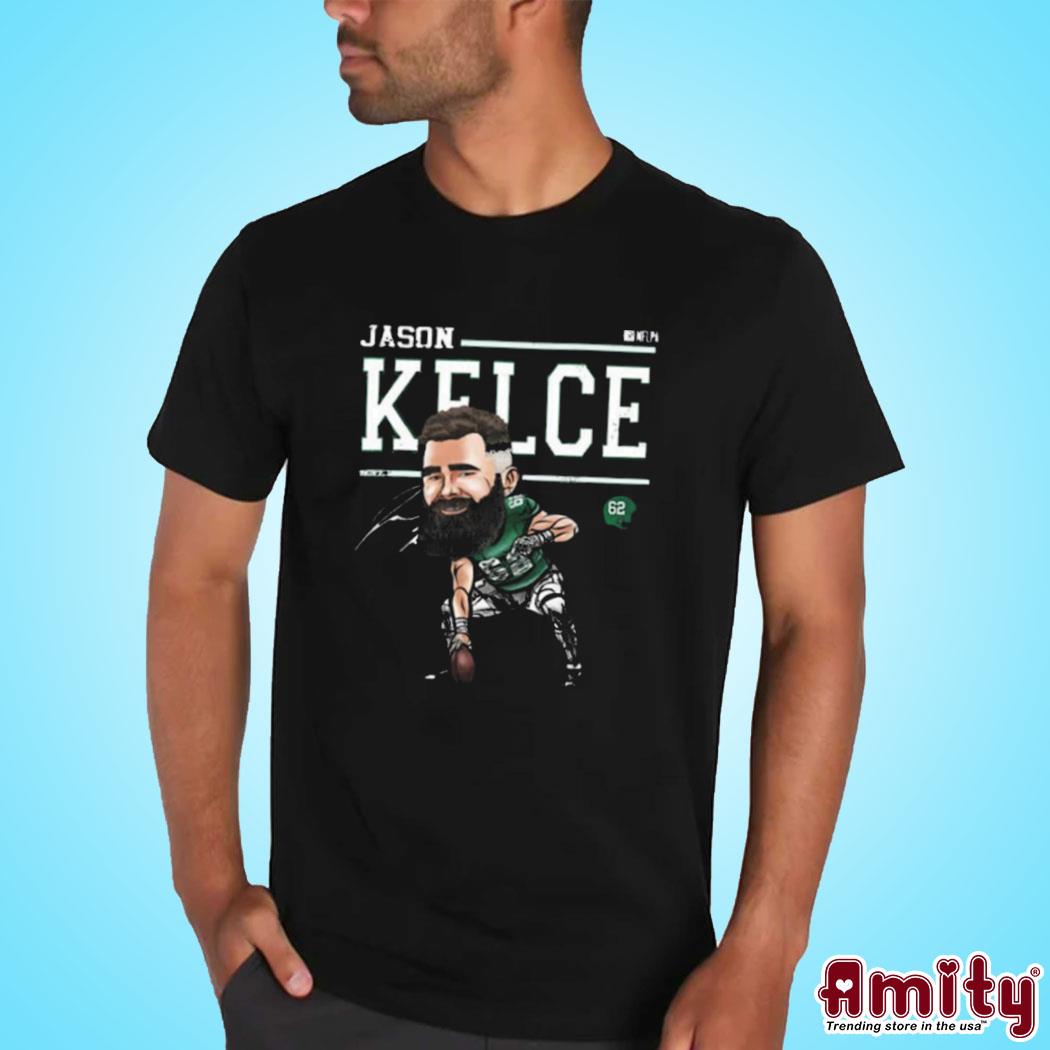 Official Jason Kelce Philadelphia cartoon NFL signature art design t-shirt