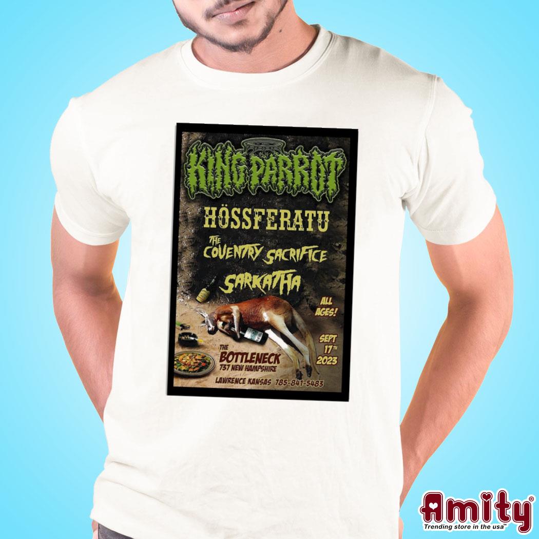 Official King parrot september 17th 2023 Lawrence Kansas art poster design t-shirt